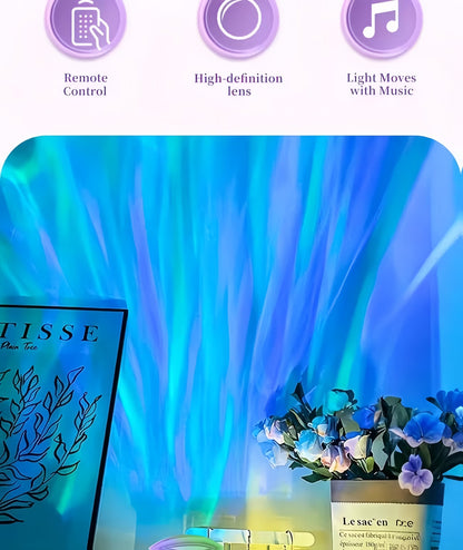 LED Aurora Projector Light | Powered by USB, Features Remote Control, RGB Lighting Effects, Touch Control, 16 Color Options, Ideal for Setting a Romantic Starry Sky Ambiance in Bedrooms And Living Rooms