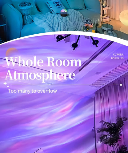 LED Aurora Projector Light | Powered by USB, Features Remote Control, RGB Lighting Effects, Touch Control, 16 Color Options, Ideal for Setting a Romantic Starry Sky Ambiance in Bedrooms And Living Rooms