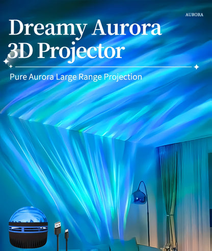 LED Aurora Projector Light | Powered by USB, Features Remote Control, RGB Lighting Effects, Touch Control, 16 Color Options, Ideal for Setting a Romantic Starry Sky Ambiance in Bedrooms And Living Rooms