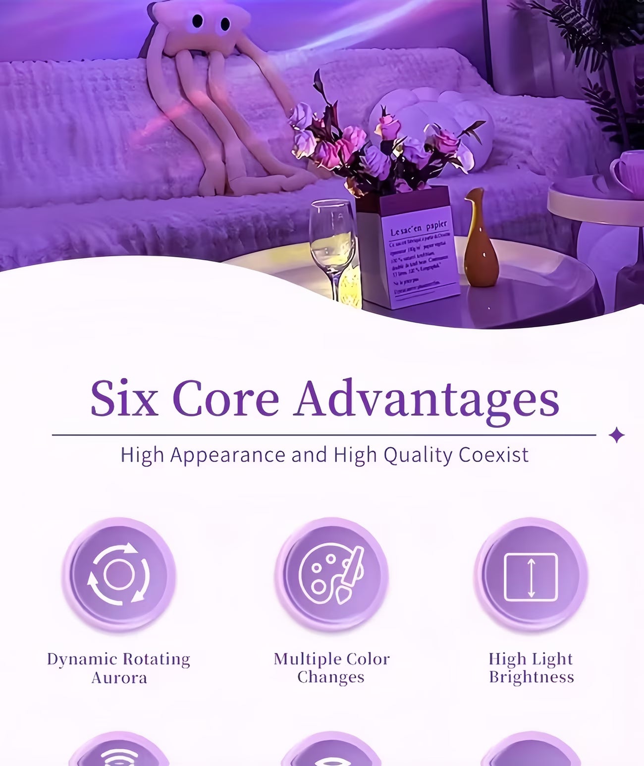 LED Aurora Projector Light | Powered by USB, Features Remote Control, RGB Lighting Effects, Touch Control, 16 Color Options, Ideal for Setting a Romantic Starry Sky Ambiance in Bedrooms And Living Rooms