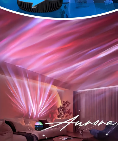 LED Aurora Projector Light | Powered by USB, Features Remote Control, RGB Lighting Effects, Touch Control, 16 Color Options, Ideal for Setting a Romantic Starry Sky Ambiance in Bedrooms And Living Rooms