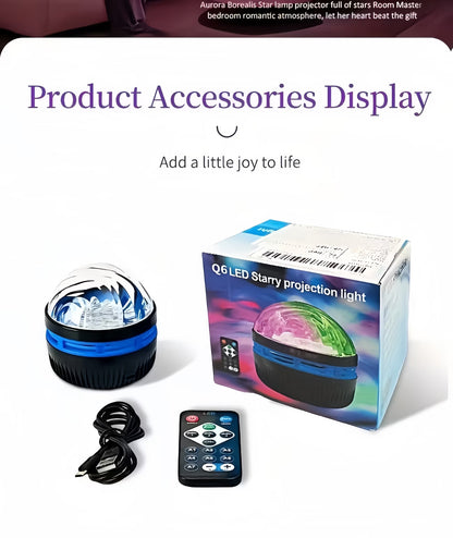 LED Aurora Projector Light | Powered by USB, Features Remote Control, RGB Lighting Effects, Touch Control, 16 Color Options, Ideal for Setting a Romantic Starry Sky Ambiance in Bedrooms And Living Rooms